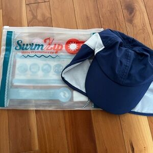 SwimZip Navy Sun Flap Hat